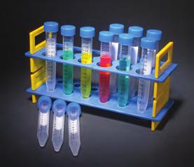 Racks Test Tube Rack Set, Plastic Tubes This set contains twelve 15ml screw top graduated plastic tubes and a brightly colored two tiered