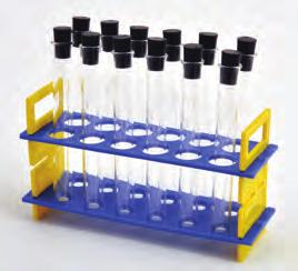 TTRSET-P Test Tube Rack with 15ml Plastic Tubes This set contains twelve 24ml glass test tubes with rubber stoppers, and a brightly colored