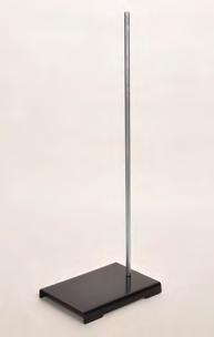 Stands Stamped steel bases with black enamel finish. Includes a removable, zincplated steel rod. Bases and rods are also available individually.