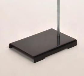 than regular stamped steel bases. The steel plate also facilitates a sturdier threading of the rod into the base. Includes a removable, zinc-plated steel rod.