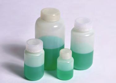 Bottles Reagent Bottles, Wide Mouth, HDPE These high density polyethylene wide mouth bottles are translucent, pliable and have excellent strength. Include polypropylene caps. Item No.