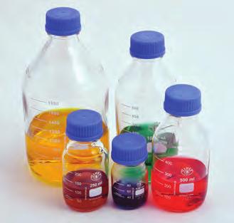 Bottles These borosilicate glass general purpose media bottles are autoclavable with permanent white imprinted graduations and marking spots. The screw thread opening has an I.D.