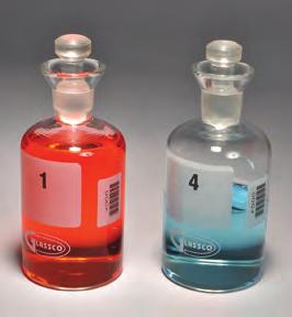 allow for convenient organization of samples. 300ml bottles also include a bar code. Glass robotic stoppers are included.