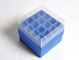 Rugged, autoclavable centrifuge tube boxes can be used at temperatures of -90 C to 121 C.