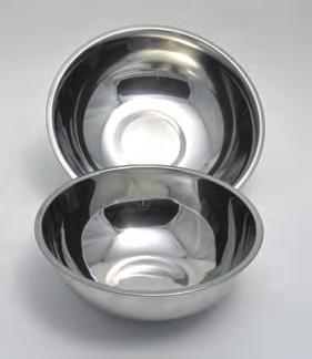 Mixing Bowls, Stainless Steel Mixing bowls are constructed from 304 stainless steel for increased heat resistance.