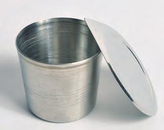 Crucibles Crucibles, Stainless Steel Unibody construction from Type 304 stainless steel. Can withstand temperatures from -180 to 800 C. Covers included.