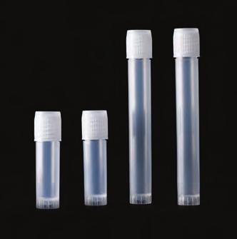 The polystyrene vials are transparent and can withstand 1400 RCF during centrifugation. Can be used with mild bases and weak acids, but not organic solvents. Non-autoclavable.