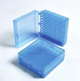 Cryo Ware Cryo Cube Boxes, PP Manufactured of polypropylene, these autoclavable boxes are stackable for sample storage in 1.5 to 2.0ml microtubes and 1.0 to 2.