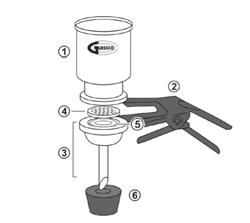 Filtration Vacuum Filter Holder Set with PTFE Coated Funnel and Base, 47mm Designed for bacteriological analysis where it is necessary to sterilize the filter holder with the membrane filter in place.