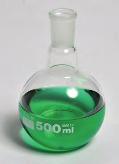Flasks Boiling Flasks, Round Bottom, Ground Glass Joints, Borosilicate Glass Our boiling flasks with ground glass joints are made from low-expansion borosilicate glass.