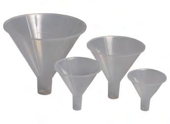 funnels have eight internal ribs to facilitate filtration. They are made of polypropylene.