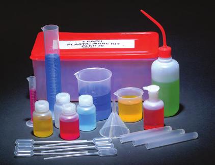 Starter kit includes the following: PLSKIT1 Plasticware Starter Kit Contents: Beaker Set of 5 (50, 100,250, 500 & 1000ml)... 1 Graduated Cylinder Set of 4 (10, 25, 50 & 100ml)... 1 Wash Bottle, 250ml.