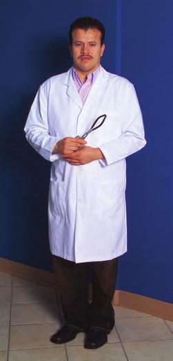 Lab Coats Laboratory Coats Knee-length lab coats made of easy care white cotton blend fabric (65% polyester, 35% cotton).