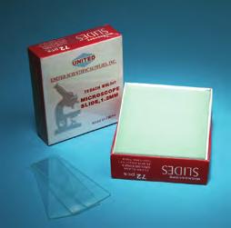 Microscopy Pre-cleaned slides are 75mm x 25mm, 1.0mm to 1.2mm thick, and are packaged in boxes of 72. Made of quality sheet glass, with ground edges.