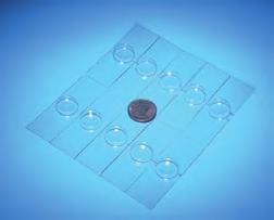 Microscopy Plastic Well Slides Reusable plastic well slides measure 3 x 1 and are constructed of clear plastic.