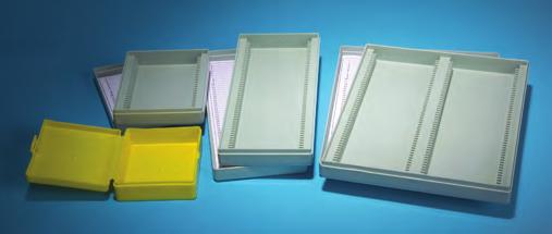 Microscopy Microscope slide storage tray designed for 20 each 3" x 1" slides.