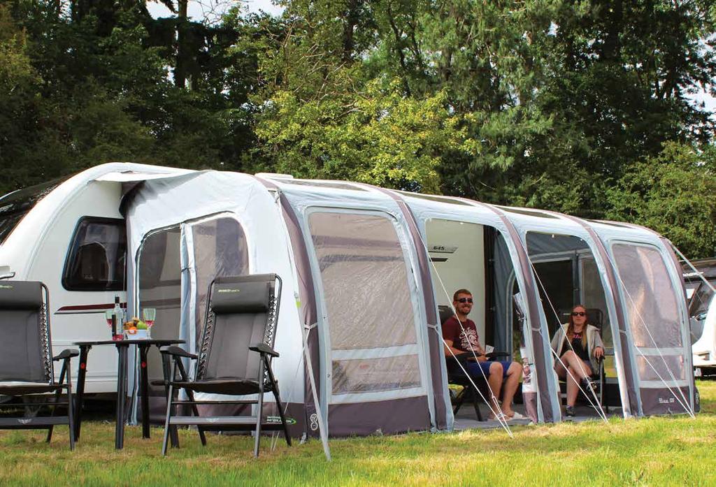 ELISE 520 CARAVAN // AWNING...Classic Styling Ideal for large families or groups of friends, the Elise 520 is the most cavernous caravan awning in Outdoor Revolution s 2019 offering.