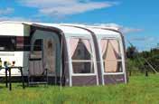 The awning also features a stylish, tall peaked arch door, and zip-out side doors with breathable