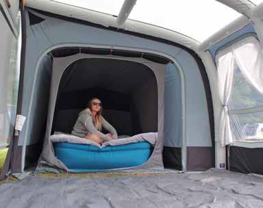 EVORA ANNEXE PRO CLIMATE BREATHABLE ANNEXE Compatible to both the left and right side of the Evora Pro Climate awnings, this poled annexe provides a generous space for sleeping or storage.