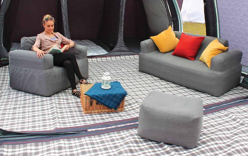 PREMIUM INFLATABLE AWNING FURNITURE NEW FOR 2019 New from Outdoor Revolution, the Campese inflatable furniture range is a stylish, contemporary addition to any caravan awning,