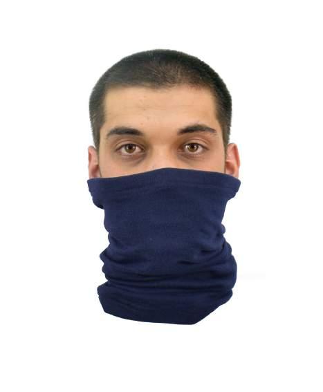 Can be worn over the head or around the neck, single layer, 1:1 rib fabric for additional comfort