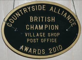 Community Shop Award Yarpole Village Shop was selected as National winner in the Countryside Alliance 2010 Village Shop & Post Office category and presented with the plaque (photo below) at the