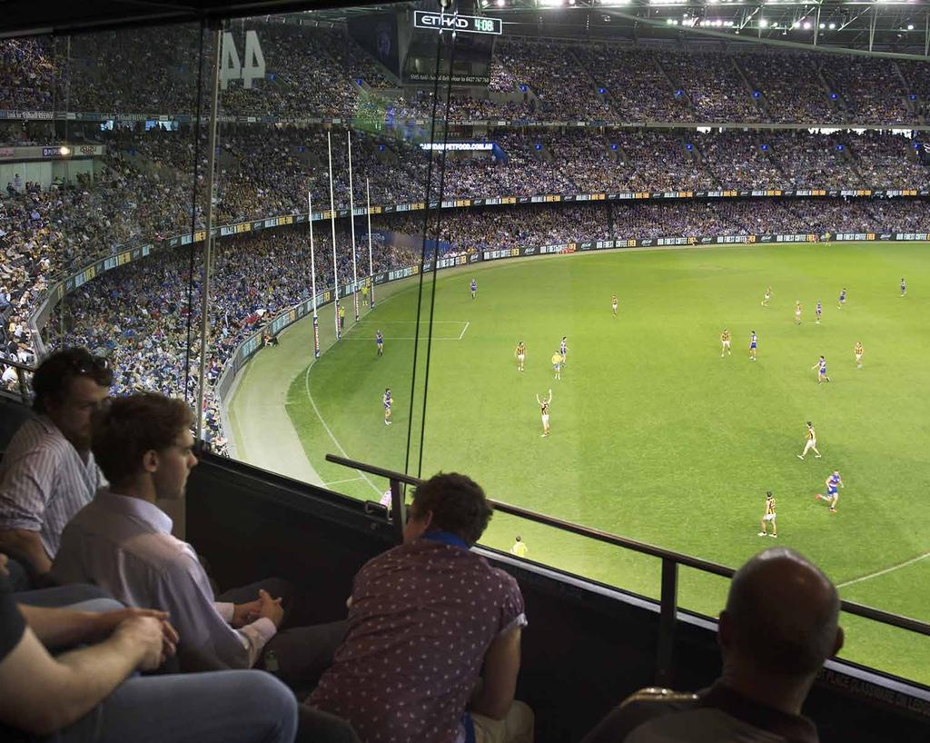 Entertain your guests to a private experience with a corporate suite, at either Etihad Stadium or the MCG.