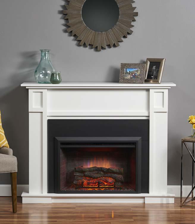 zero-clearance electric fireplace insert Use virtually anywhere in your home Designed for pre-eisting fireplaces but can be installed in a custom cabinet, recessed into a wall, or with the Gallery