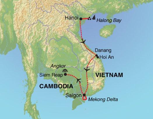Classic Vietnam & Angkor - Trip Notes General Trip info Map Trip Code: EAOI Trip Length: 14 Trip starts in: Hanoi Trip ends in: Siem Reap Meals: 13 breakfasts, 3 lunches, 1 dinner included