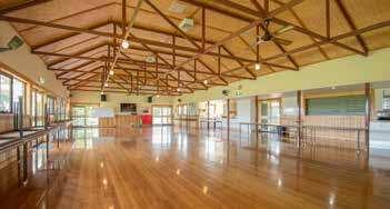 Facilities MAIN HALL SELF-CATERING KITCHEN SPORTS, ARTS AND MEETINGS The Main Hall is the camp s primary dining room and is also available as a multi-purpose space.