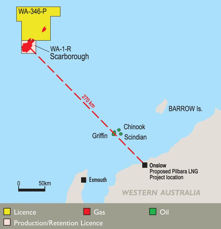 Pre-feasibility: Scarborough, Western Australia Onshore development option being considered Initial gas supply will be from Scarborough ~ 8 Tcf (BHP Billiton 50%, Exxon Mobil 50% - operator) Other