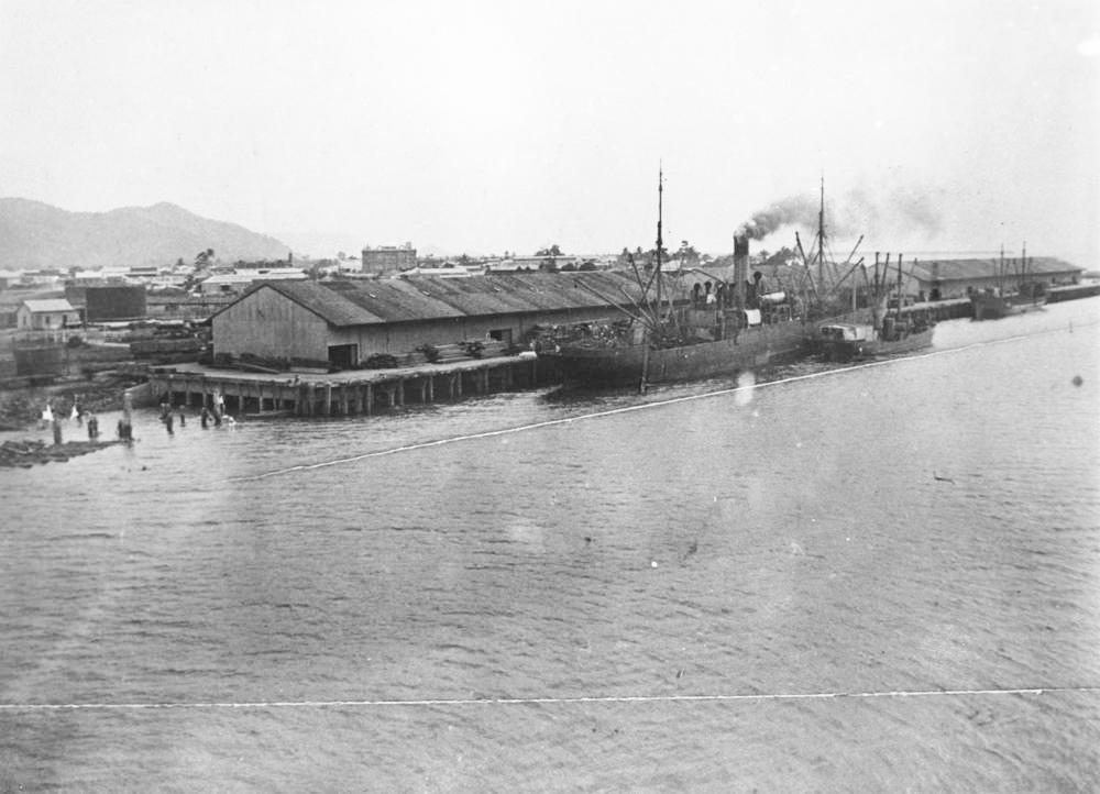 DREDGING CAMPAIGNS: Port is regularly deepened. 1876: Cairns port declared. First capital dredging works in 1887.