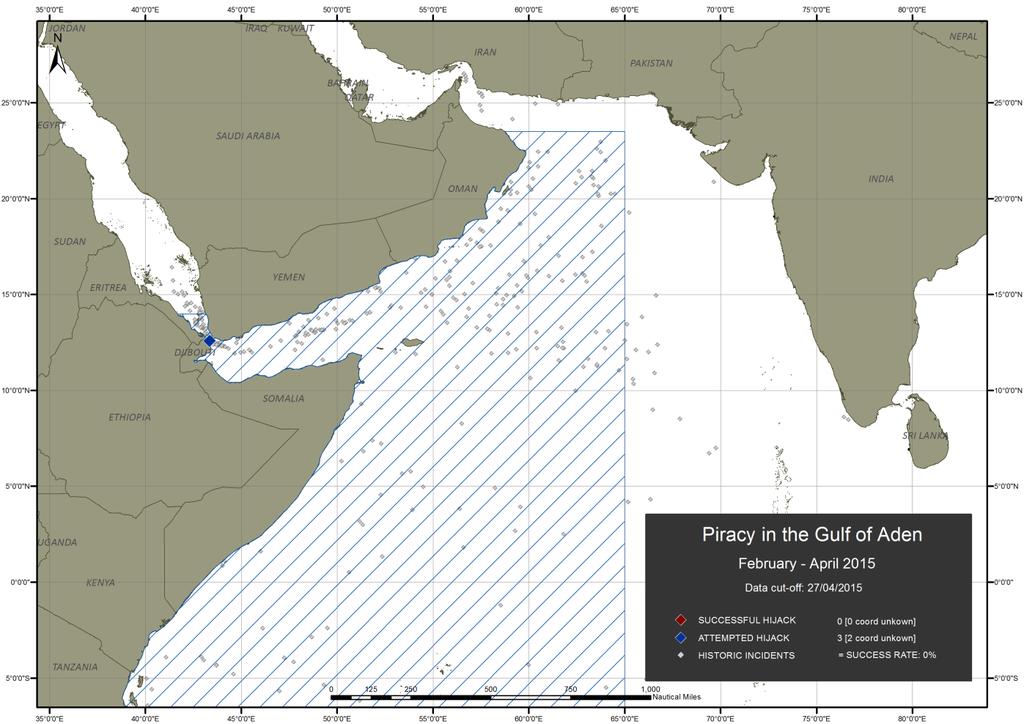 Piracy Activity ruary il 2015 There were three reported incidents in the last three months, two
