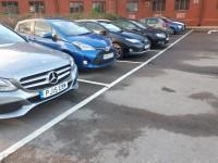 There is not a 120cm hatched zone around the Blue Badge parking bay(s).