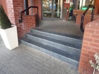 The width of the door opening is 94cm. Ramp/Slope The ramp/slope is located to the right as you face the entrance. The gradient of the ramp/slope is slight.