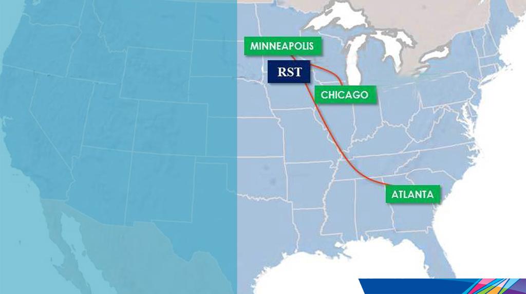 TRAVEL TO ROCHESTER, MN Airlines, Expansion Routes & Capacity Increases Rochester International Airport is served by United, American, and Delta Accommodates approximately 230,000 passengers annually