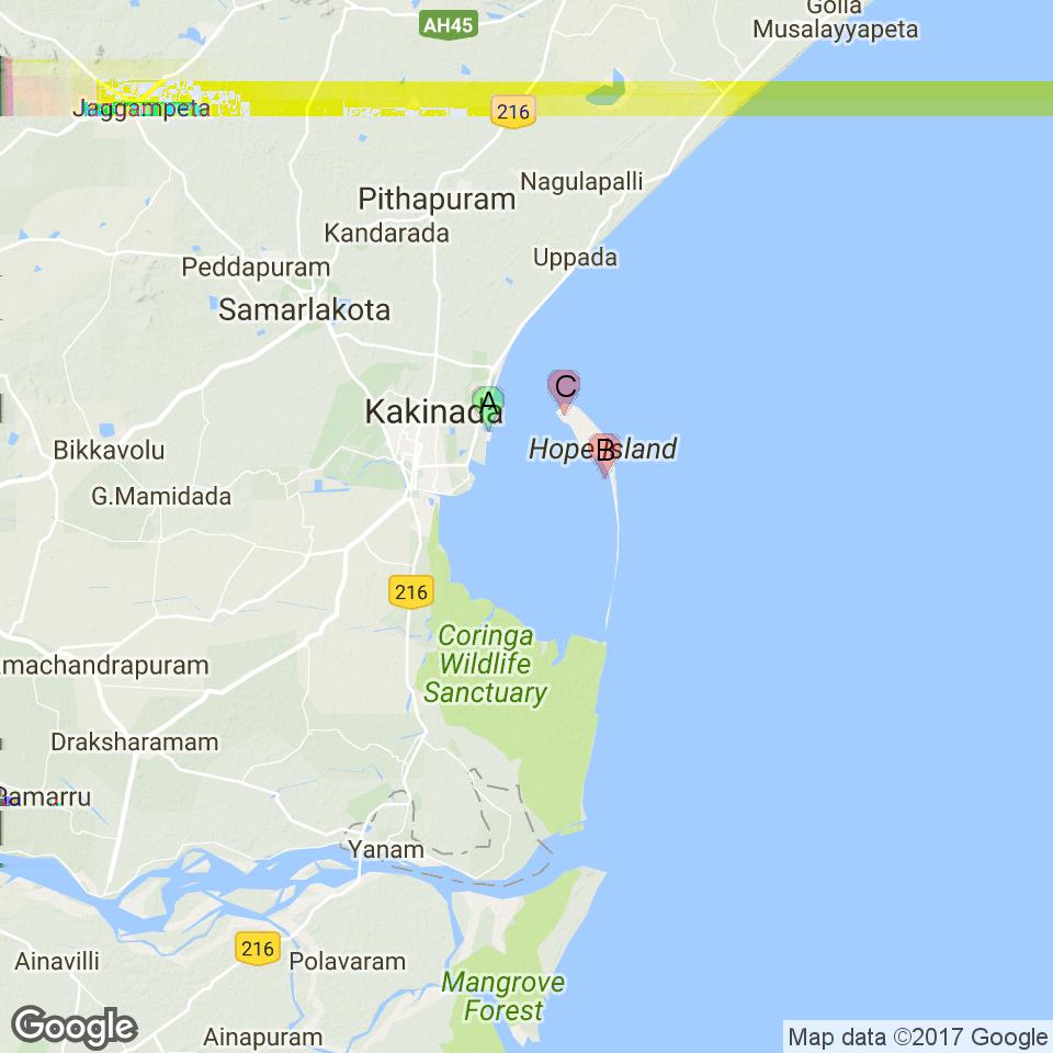 Kakinada (Cocanada) bay (Andhra Pradesh-E India) Indian Ocean - Bay of Bengal - East Coast of India - Kakinada (Cocanada) bay (Andhra Pradesh-E India) 16 55.20 N 82 18.