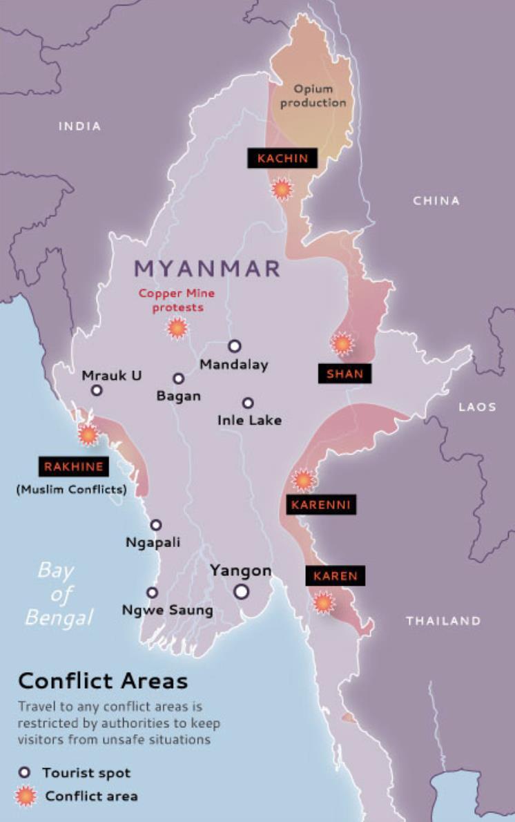 CONFLICT AREAS: 1. Kachin Conflict 2.