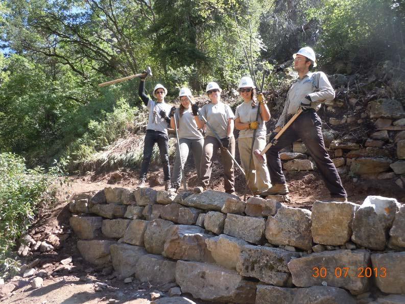 Completed rock wall, Grizzly Creek Trail The list of work accomplished in Garfield County this summer tells a tale of two hardworking and dedicated crews (ultimately boiled down to one in the fall)