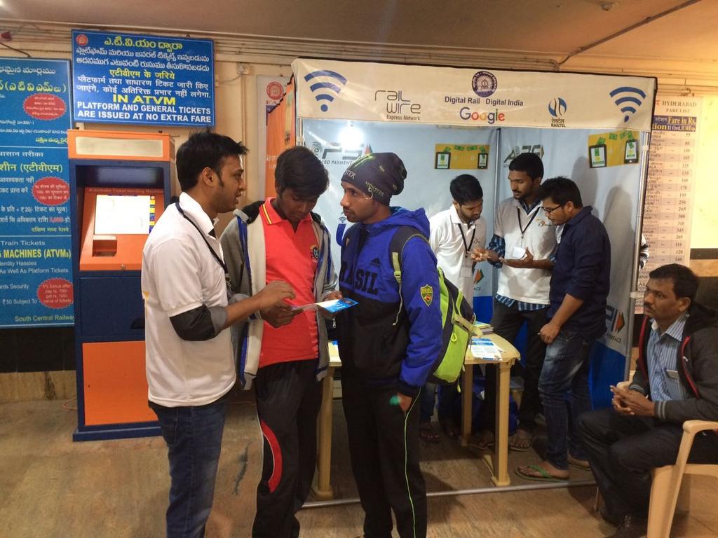 To promote cashless methods of transactions RailTel is organizing awareness campaigns at various places like villages, towns and railway stations.