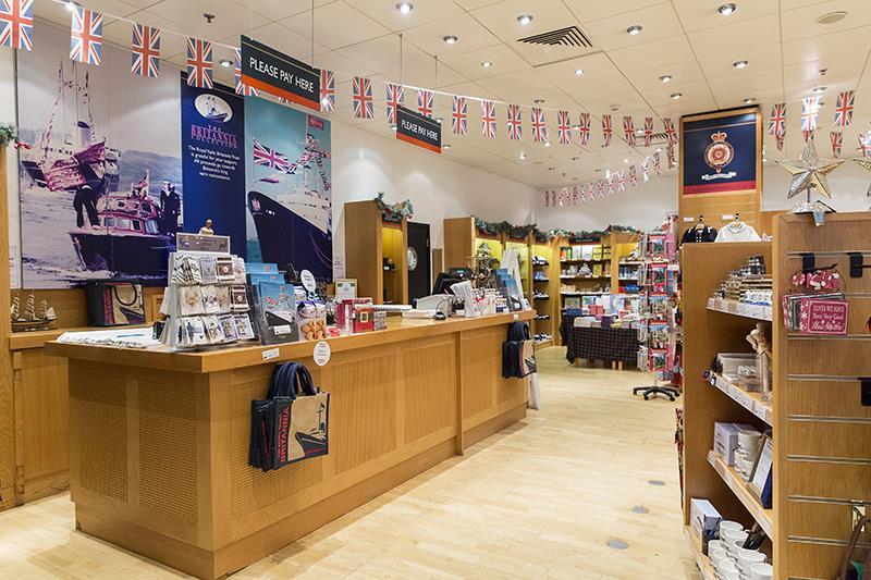 Britannia Gift Shop, spacing between gondolas. The height of the highest shelf within the Gift Shop is 1750mm. Our staff are happy to offer assistance to reach any items within the shop.