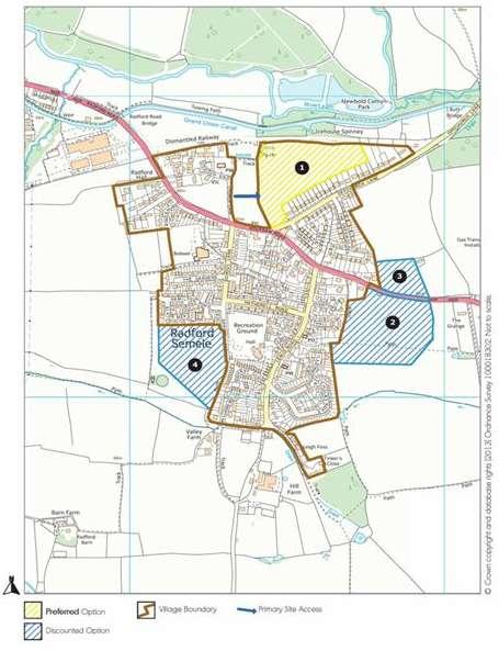 Page 3 2.5 WDC-Preferred Option The Preferred Option is site No 1 on the map below:- Land to the east of Church Lane 3.55 ha developable area and site capacity for 100 dwellings.