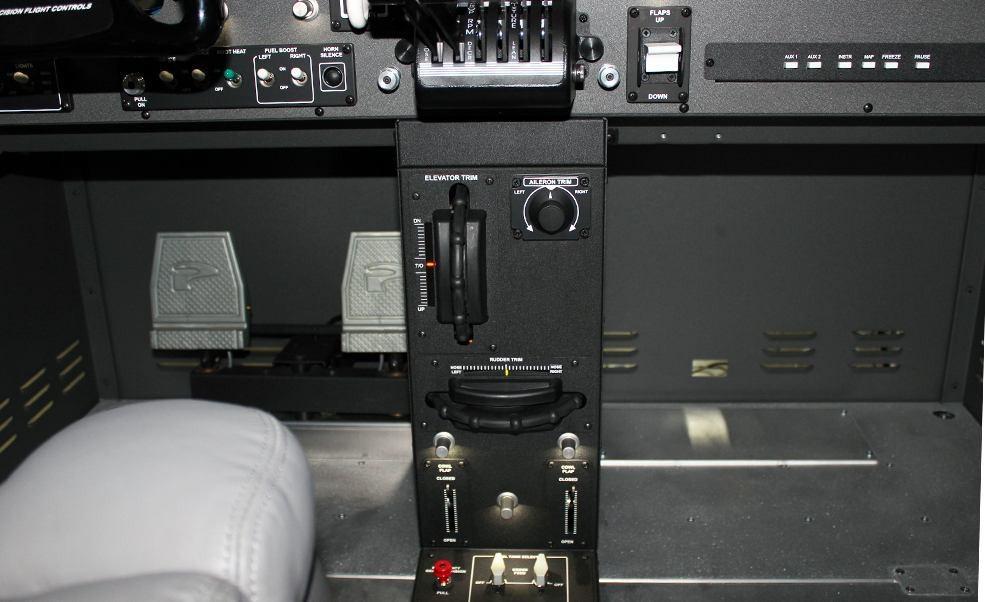 Center Control Console and Rudder Pedals