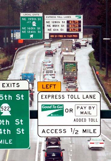 SEATTLE, WASHINGTON I-405 Express Toll Lanes 5 miles Dynamic/variable congestion pricing Rates range from 75 cents to