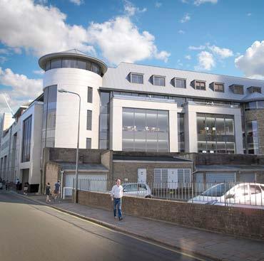 parking. The entrance to the office accommodation will be approached via a feature turret and circular core leading to the open plan offices.