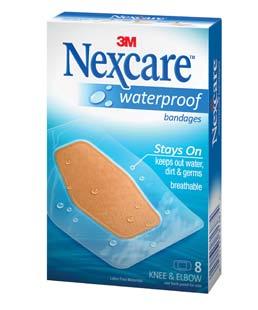 Bandages Nexcare Waterproof Bandages Exceptional protection against water, dirt and germs Stays on in water and keeps water out Clear,
