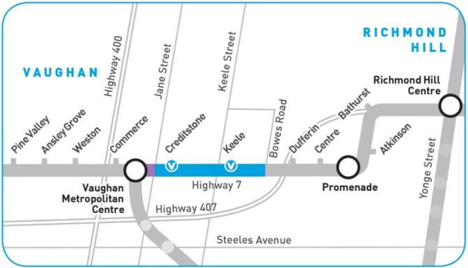 2.0 BUS RAPID TRANSIT (BRT) PROGRAM HIGHWAY 7 WEST, VAUGHAN METROPOLITAN CENTRE BOWES ROAD TO EDGELEY BOULEVARD (H2-VMC) Project Description The H2-VMC rapidway refers to Highway 7- West, from Bowes