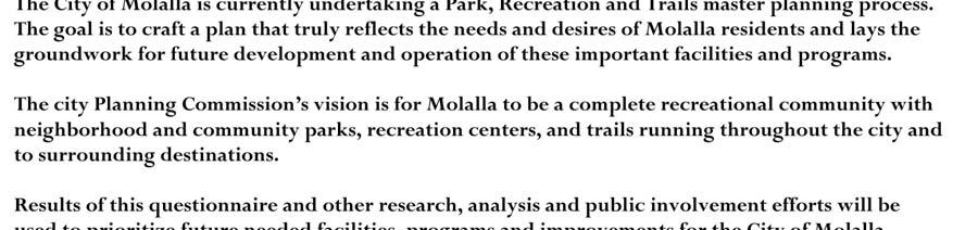 Appdendix E City of Molalla Parks,