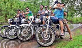 All of us have Royal Enfield when our caravan paased away from distant ways then people