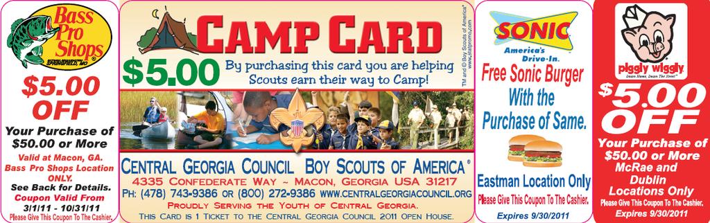 Central Georgia Council, BSA Pine Forest 2011 Camp Card Guidebook A Unit Leader s Guide What s Inside: 1